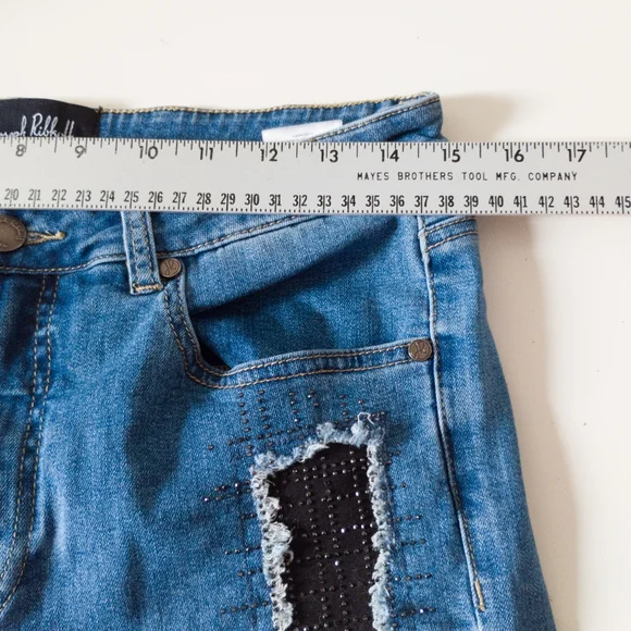 Joseph Ribkoff Patchwork Jeans Blue Size 10 - Picture 6 of 10